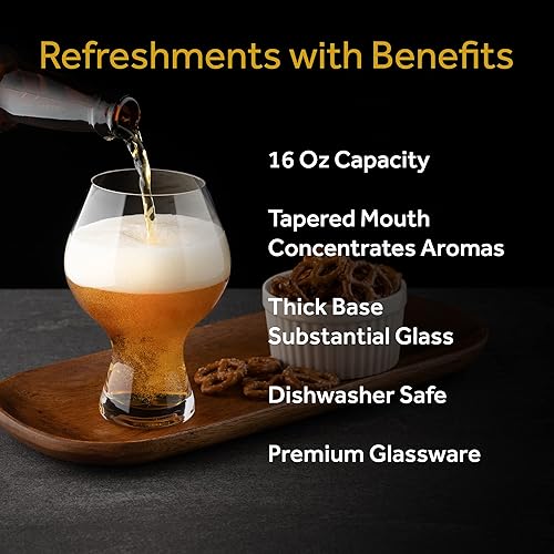 Miniatura 3 de Hollen Walker - Juego de 4 vasos de cerveza de alta calidad, vasos de cerveza IPA artesanales, regalos de cerveza para hombres, Pilsner, vasos de