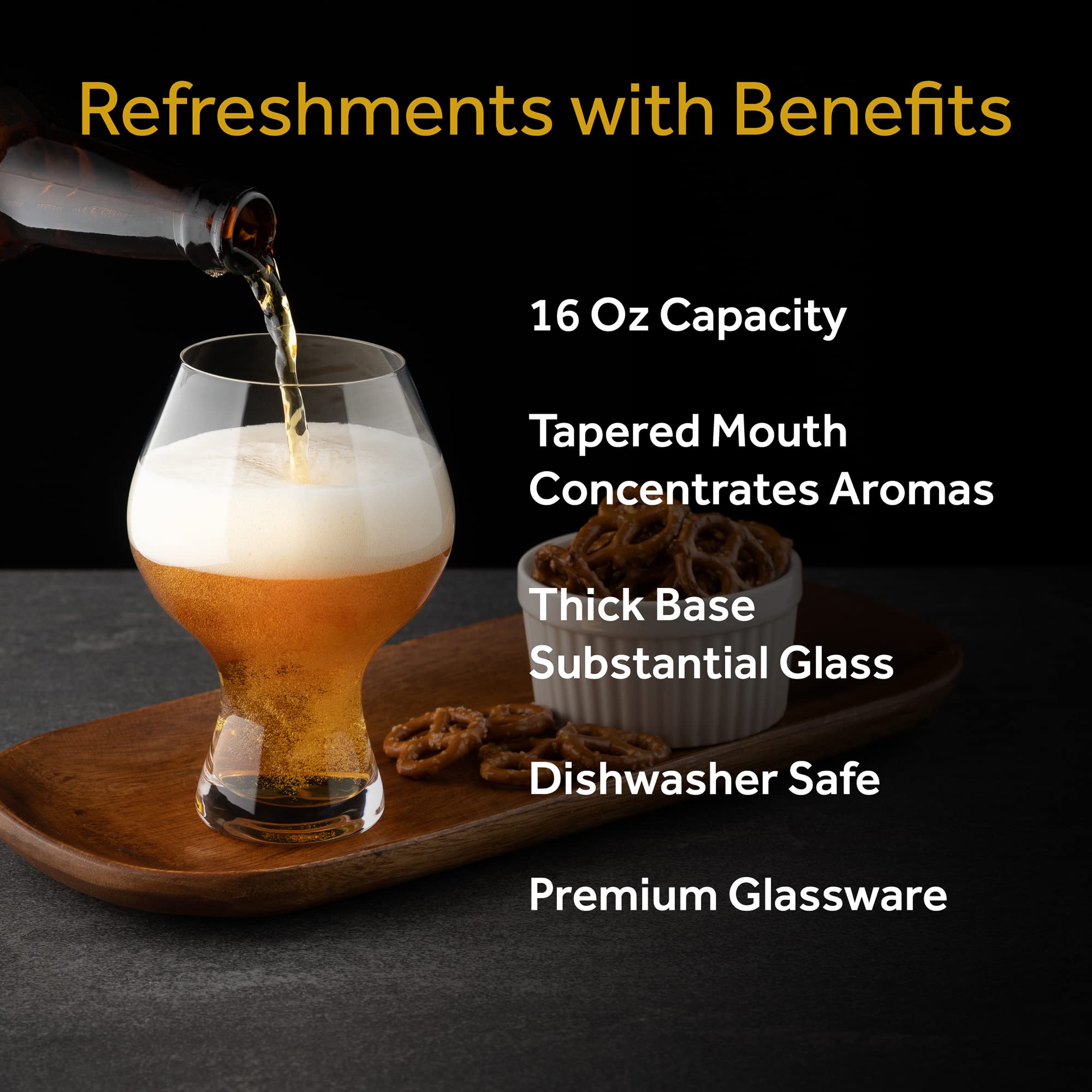 Hollen Walker Premium Biergläser 4er Set, Craft IPA Bierglas, Biergeschenke für Männer, Pilsner Moderne Biergläser, Biergeschenk