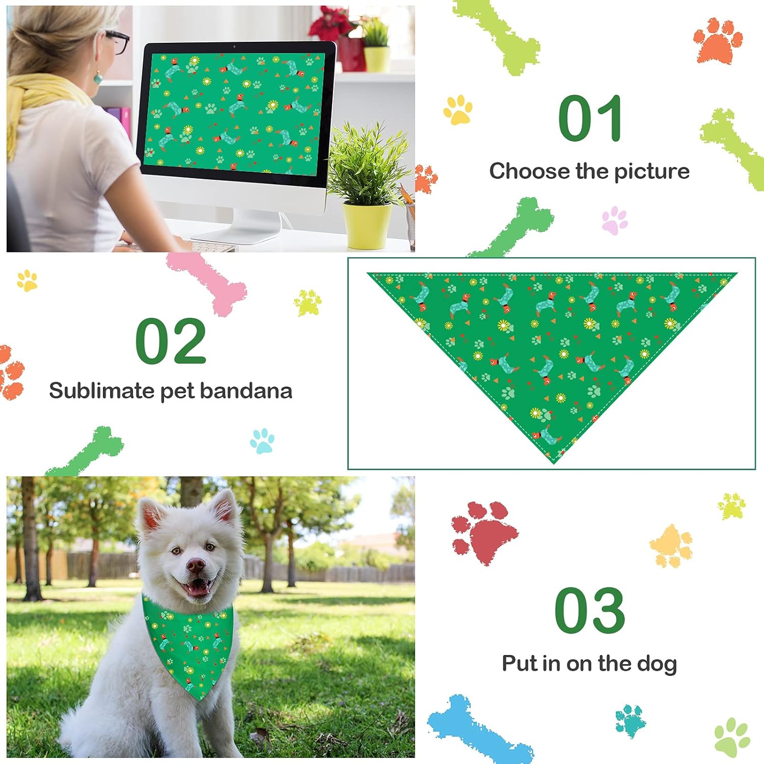 12 Pieces Sublimation Dog Plain Bandanas Triangle Dog Bibs Heat Transfer Washable Dog Bibs Scarfs Adjustable Pet Bandana Accessories for Small Medium Pets, Assorted Colors (Vivid Color) : Pet Supplies