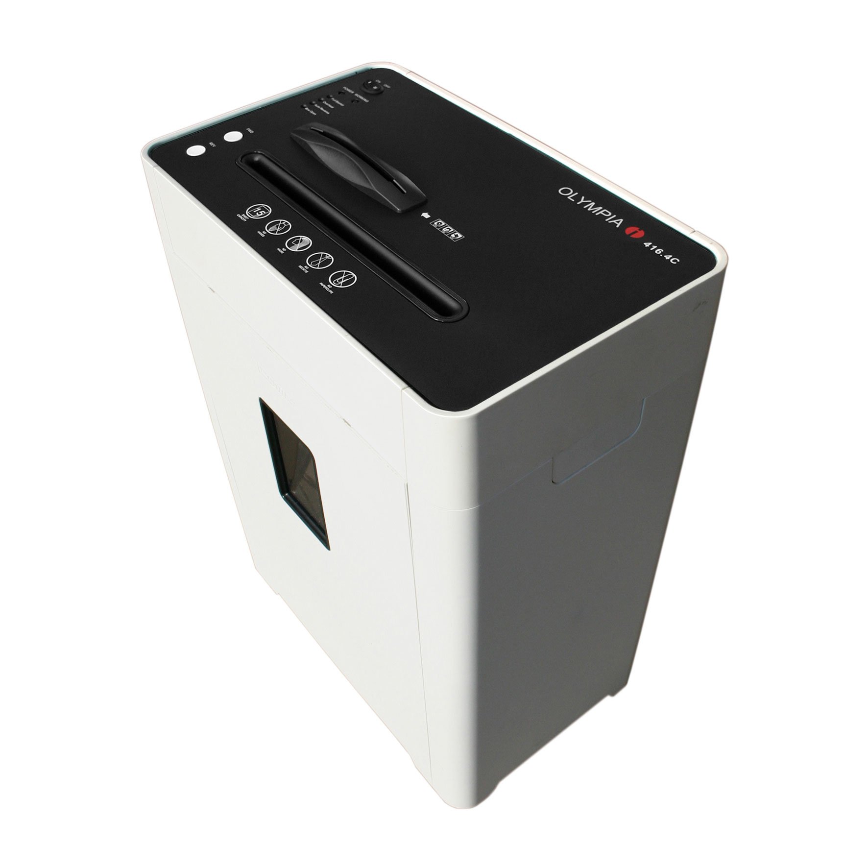 Olympia PS406 2CCD Aktenvernichter schwarz-Silber Partikelschnitt 25l Behaelter CD-Kreditkarten-Shredder automStart-Ruecklauffunkti