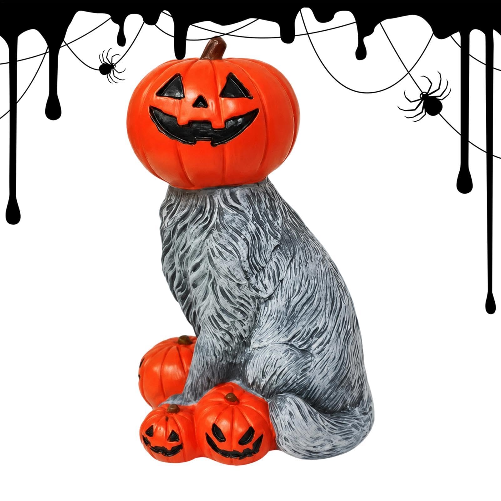 Décorations Halloween Chat en Forme de Vintage Statue Résine Table