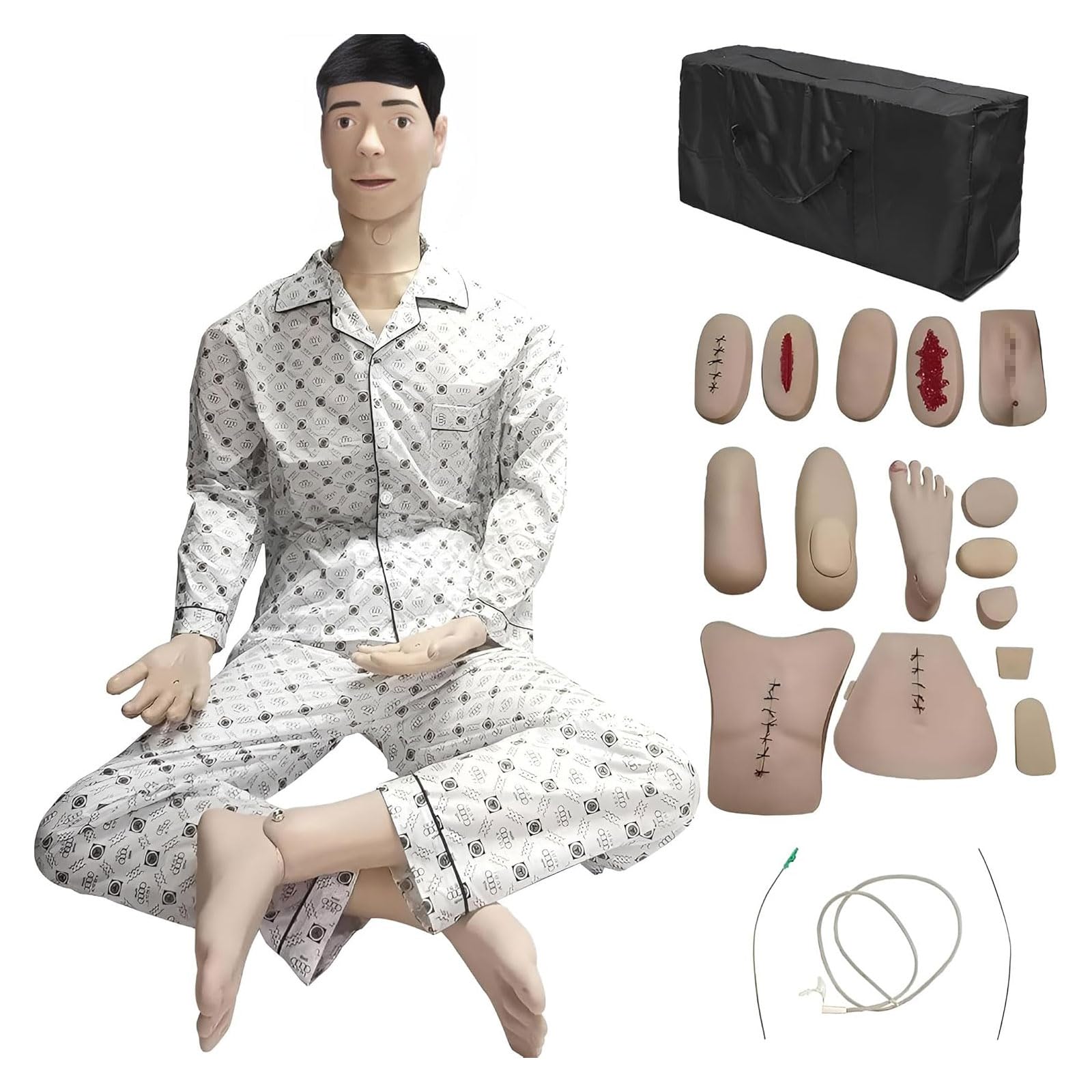 Medical Mannequin for Training, Full Body Nursing Training Manikin with CPR Practice, Life Size PVC Patient Care Teaching Mannequin with Simulated Organs, Wound &amp; Trauma Modules