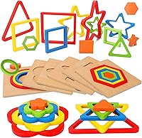 Vista 1 de Toddler Puzzles Montessori Toy Wooden Shape Sorting Puzzle Sensory Toy Toddler Activities Preschool Learning Educational Autistic Developmental 1 2