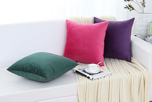 Miniatura 5 de Jeneoo - Fundas de almohada de terciopelo suave para sofá, fundas decorativas cuadradas sólidas para dormitorio y automóvil