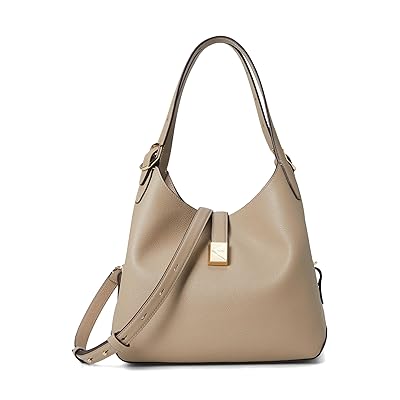 Kate Spade New York Deco Pebbled Leather Medium Crossbody Tote Cross Body Handbags Timeless Taupe