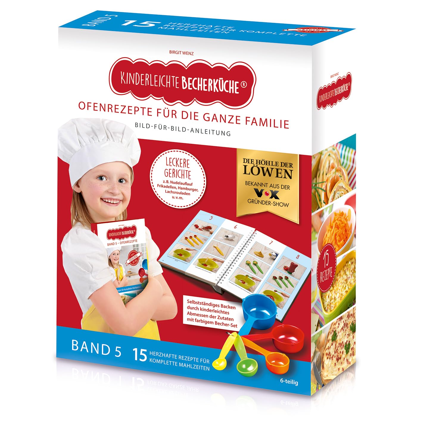 Kinderleichte Becherküche: Ofenrezepte (Band 5), inkl. 5-tlg. Messbecher-Set, Kochbuch für Kinder, Kinderleicht Kochen nach Bildern, Kochschule mit 15 herzhaften Rezepten