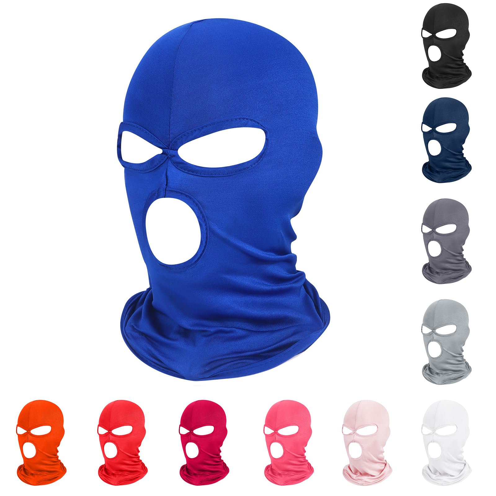 3 Hole Balaclava Ski Mask for Men Women, Thin Full Face Mask for Motorcycle Bike Hunting Cycling Skiing Cap Blue