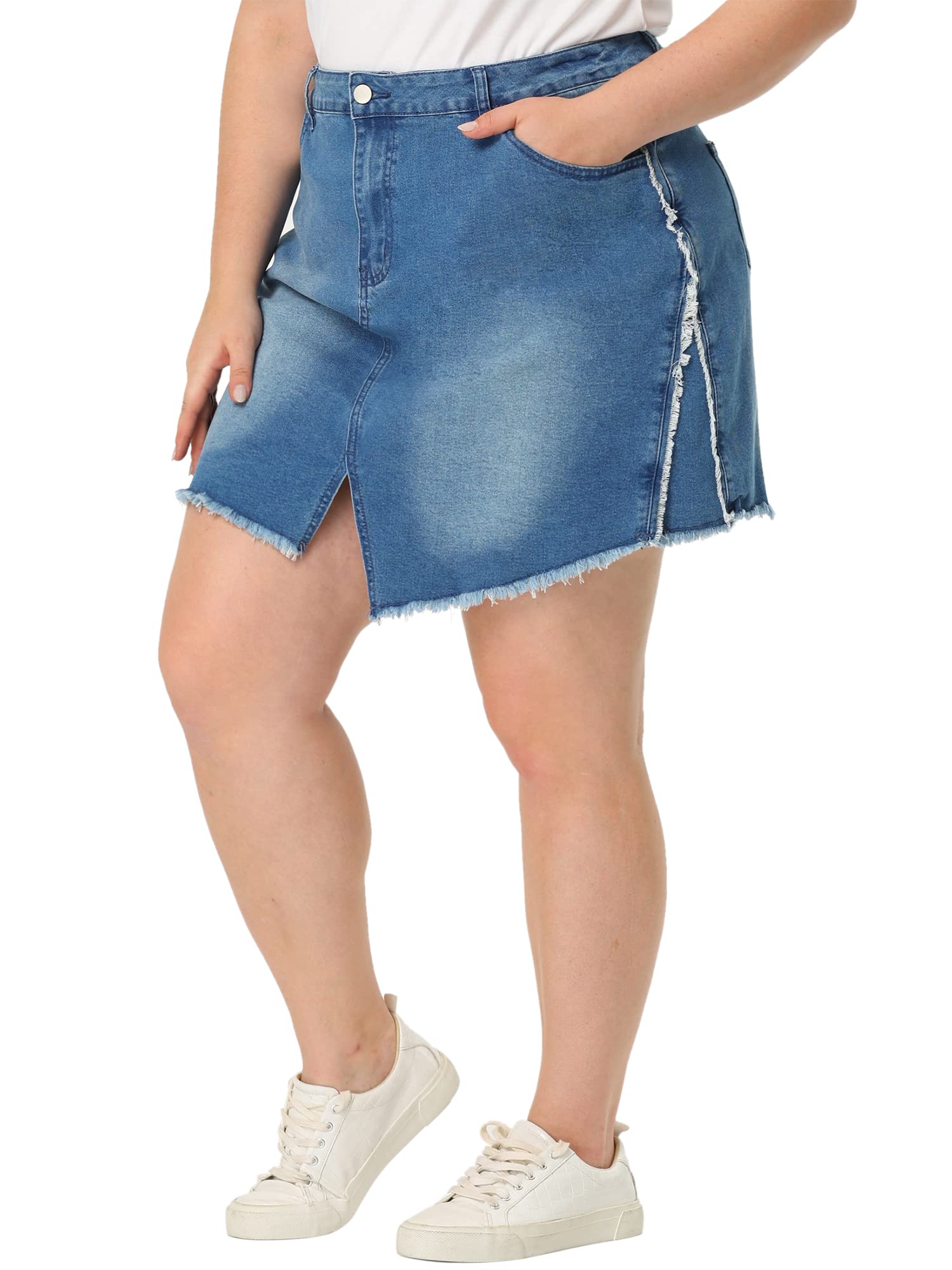 Clothing Plus Size Blue Jean Mini Skirt Plus Size Denim Skirt For
