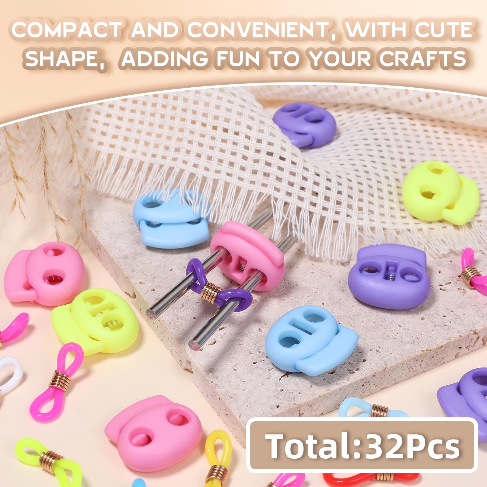 CESUSME 32 Pcs Knitting Needle Stoppers, 4 Colors Knitting Stitch Stoppers, Cute Silicone Knit Stoppers Stitch Stoppers for Sewing Knitting Crafts