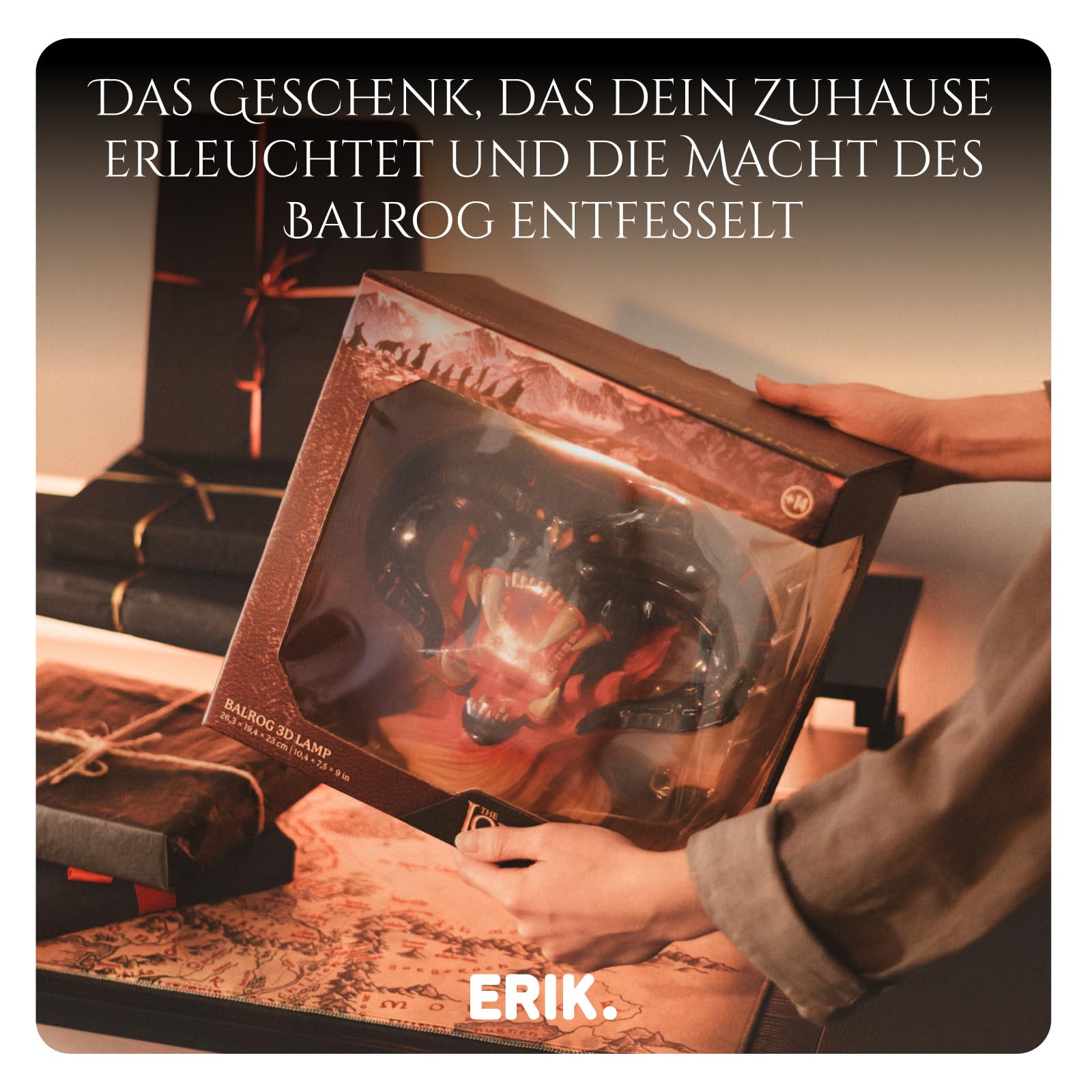 Grupo Erik LED Lampe Der Herr der Ringe Merch Balrog LED Licht Deko Figuren - Stimmungslicht Schreibtisch - Nachttischlampe Kinder und Erwachsene Zubehör - Offizieller the Lord of the Rings Deko