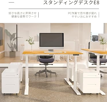 FLEXISPOT Standing Desk, Electric Height Adjustable Desk E8, Ergonomic, Gaming Desk, Computer Desk Legs White, No Tabletop