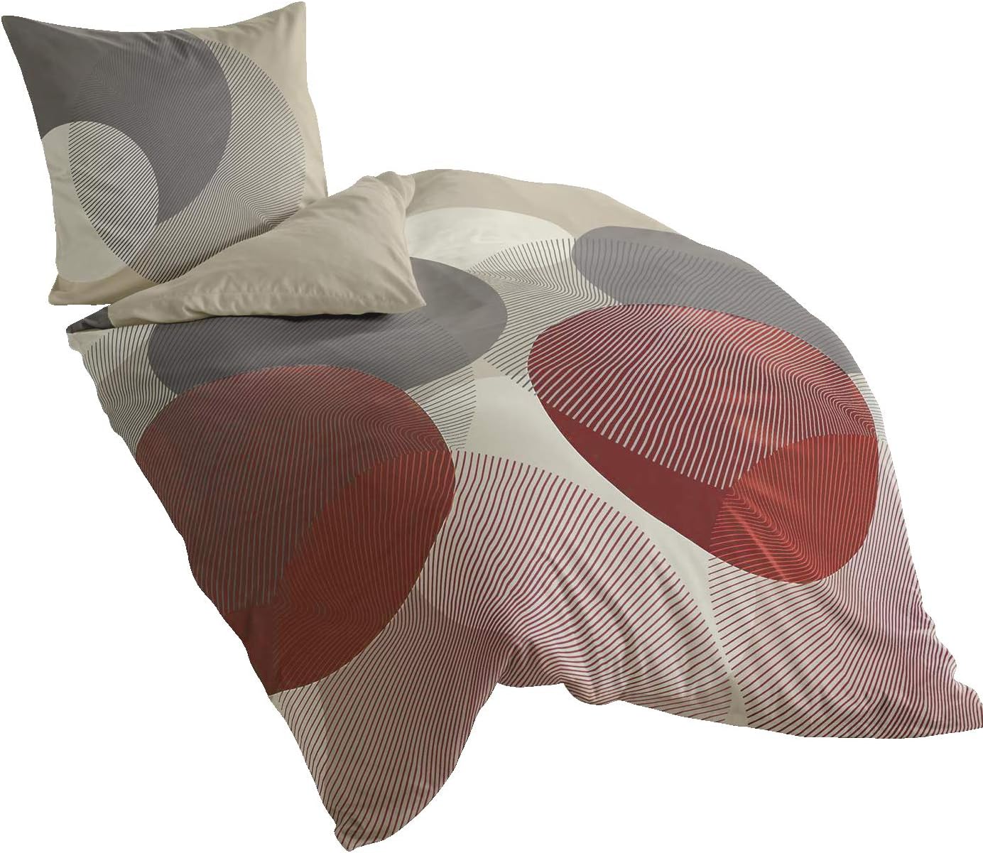 Bierbaum6155 _ 12 Flannelette Bedding Pattern Pebble, Beaver, Gravel, 135 cm x 200 cm