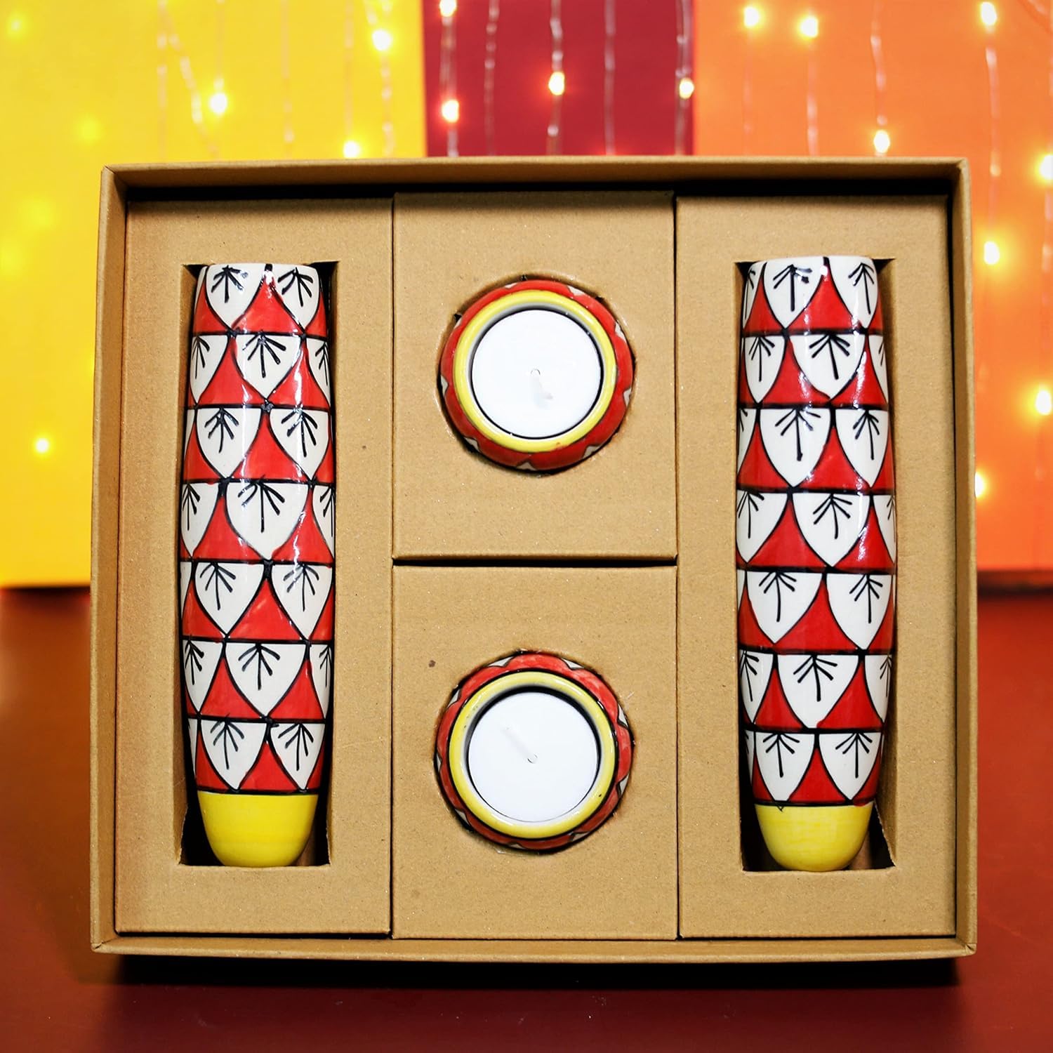 Lazy Gardener Best Gift Box: 2 Attractive Ceramic Diyas & 2 Rangoli Ceramic Magnetic Planters for Plant Lovers | The Good Gift Box Duo (B0D8TC5ZW5) Amazon Price History, Amazon Price Tracker