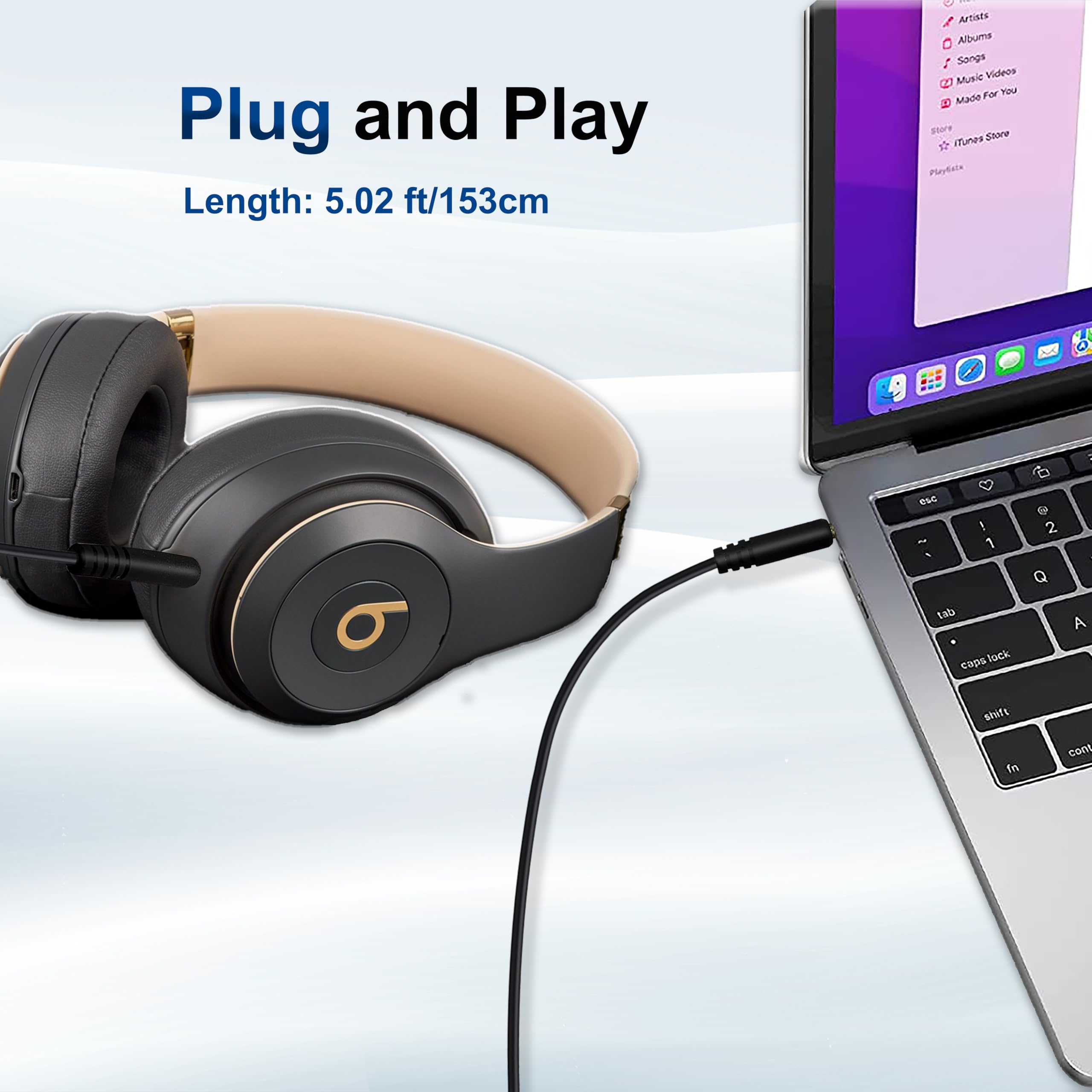 Amazon | Beatsヘッドフォン用交換用オーディオケーブル 3.5mmから3.5