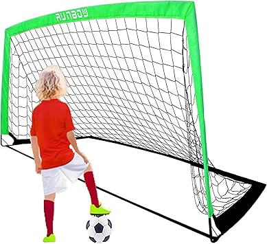 Amazon Runbow サッカー ゴール ポータブル サッカーゴール 室内 屋外 6 6 X 3 3 サッカーゴールネット ワンパック 収納袋付き Green Runbow ゴール