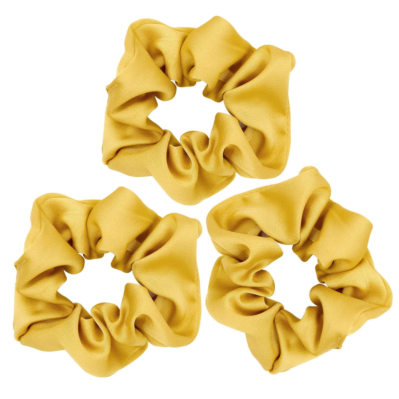 scicent Silk Hair Scrunchies for Frizz Prevention Mulberry Silk Hair Ties for Breakage Prevention,Elastic Ponytail Holders (Yellow