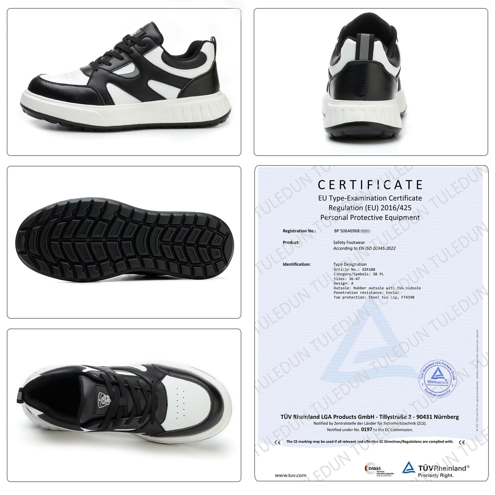 Scarpe Antinfortunistiche Uomo Donna Leggere Scarpe da Lavoro con Punta in Acciaio Comode Scarpe Sicurezza Traspiranti