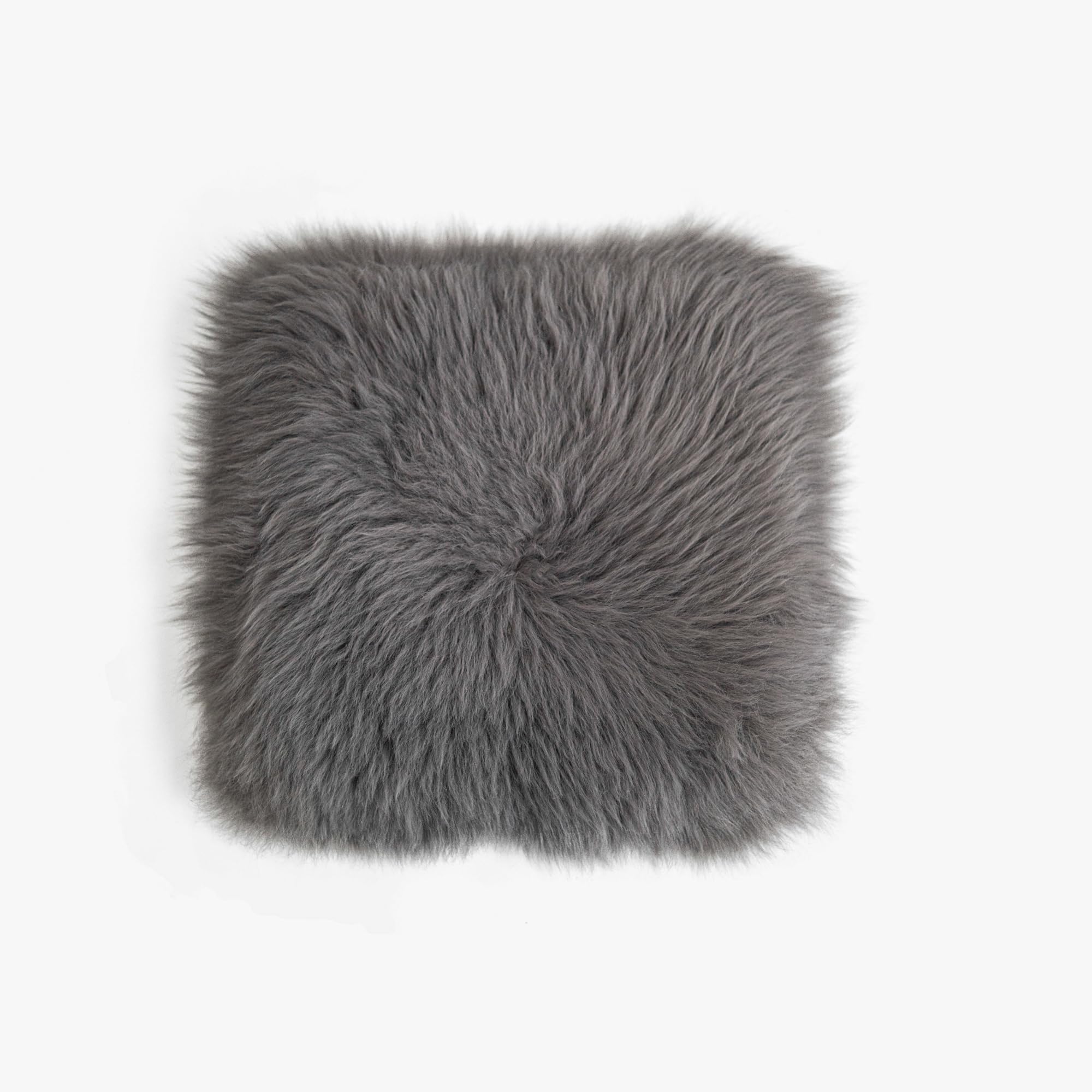 Robert's Rugs Sheepskin Seat Pads 35x35cm Grey - Square Seat Pads for Living Room - Natural Wool Seat Pad - Soft Seat Cushions - Genuine Sheepskin Chair Pad Fluffy