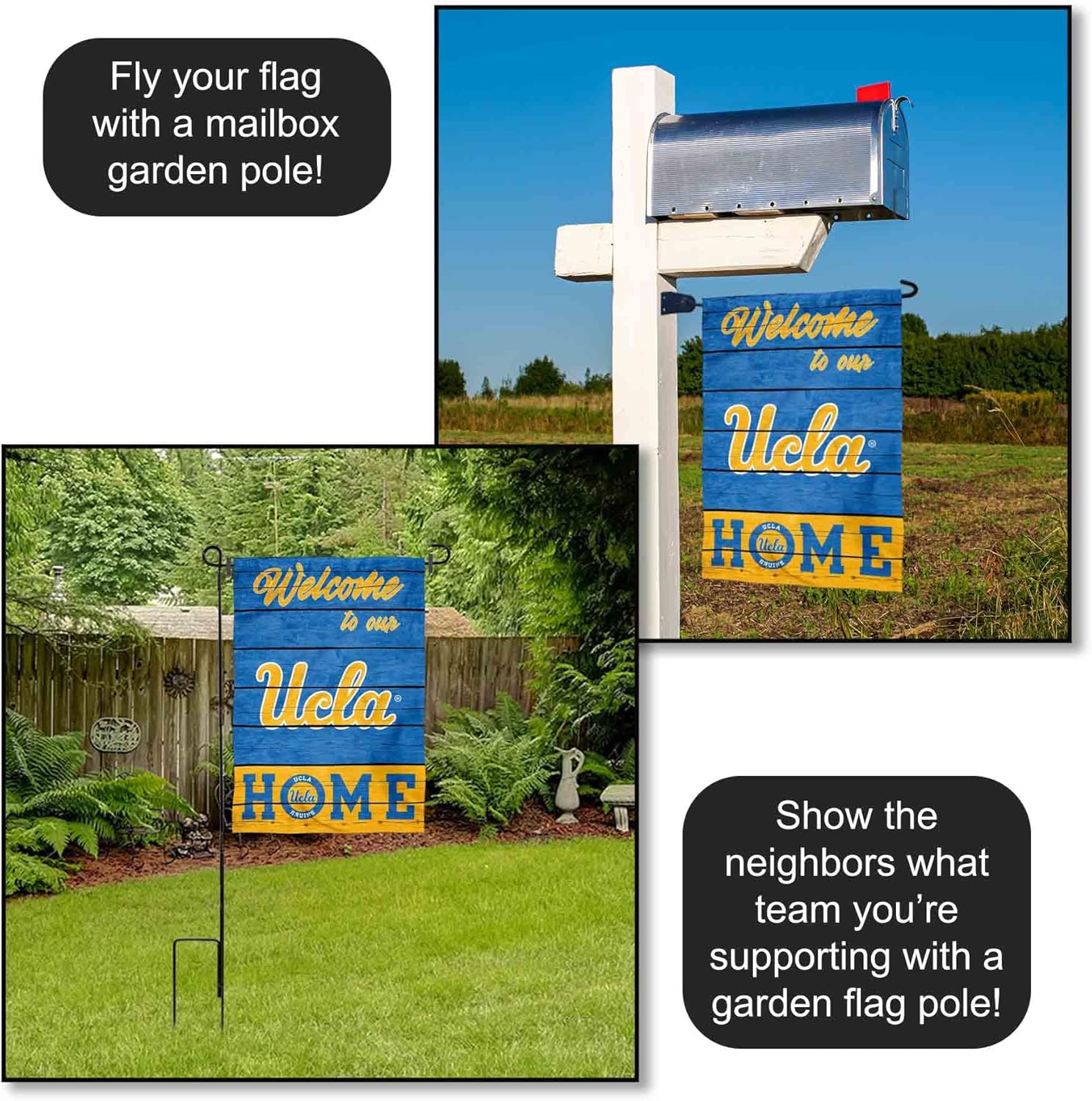 Bruins Welcome To Our Home Double Sided Garden Yard Flag - Image 4