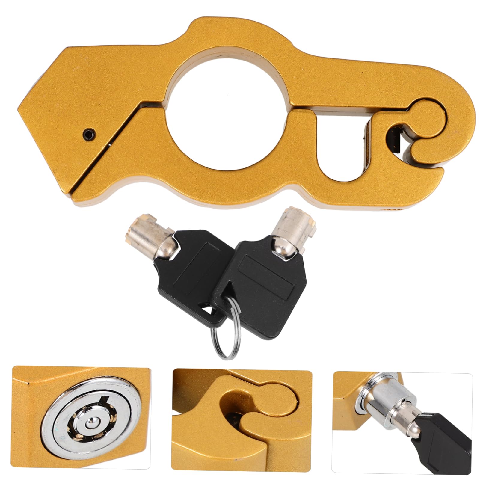 5pièces Verrouillage De Guidon De Doré Serrure De Sécurité pour Frein Accessoire Robuste pour Scooter Et Installation Facile Et