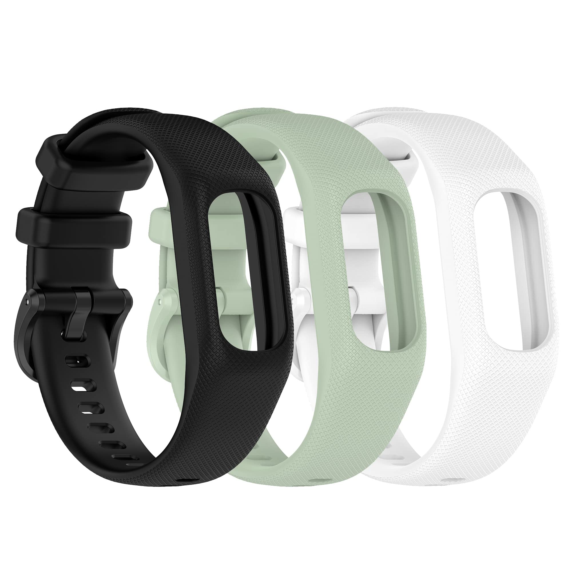 3PCS Soft Silicone Bands Compatible with Garmin Vivosmart 5 Straps Replacement Wristbands Bracelet Band Case Cover for Women Men, Small/Large Size-image-14