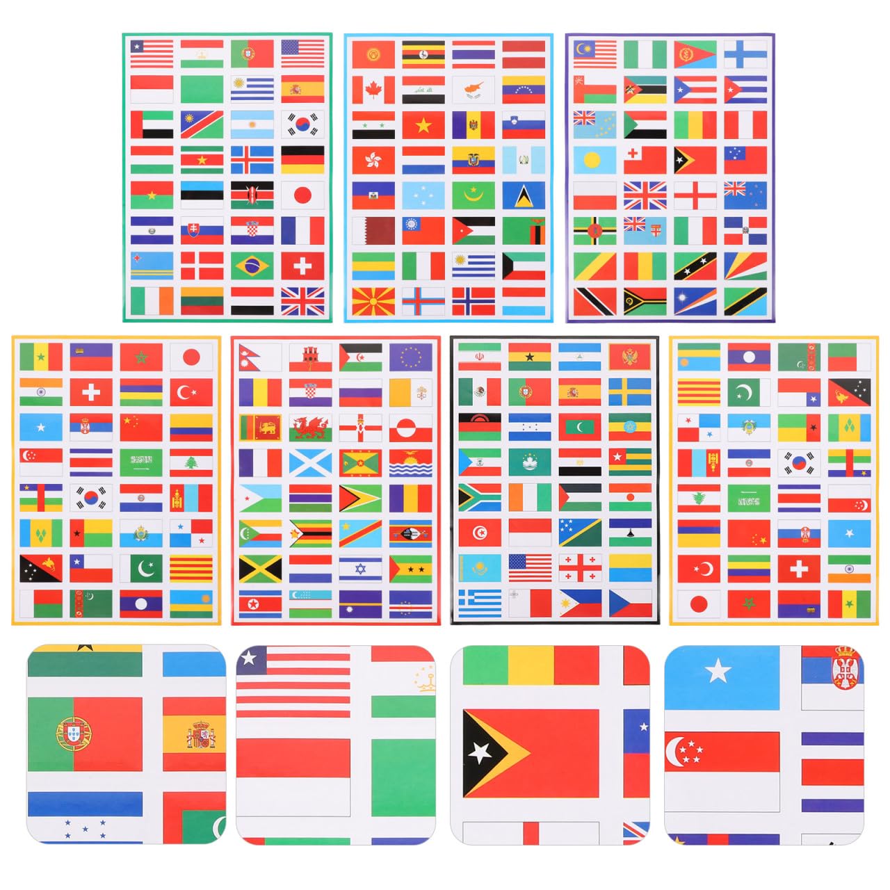 ibasenice 7 Sheets Flags of the World Stickers, Waterproof Country Decals