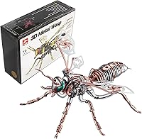 Vista 9 de Rompecabezas de metal 3D para adultos, kits de modelo de avispa mecánica, bloques de construcción, avispón gigante del norte, montaje difícil