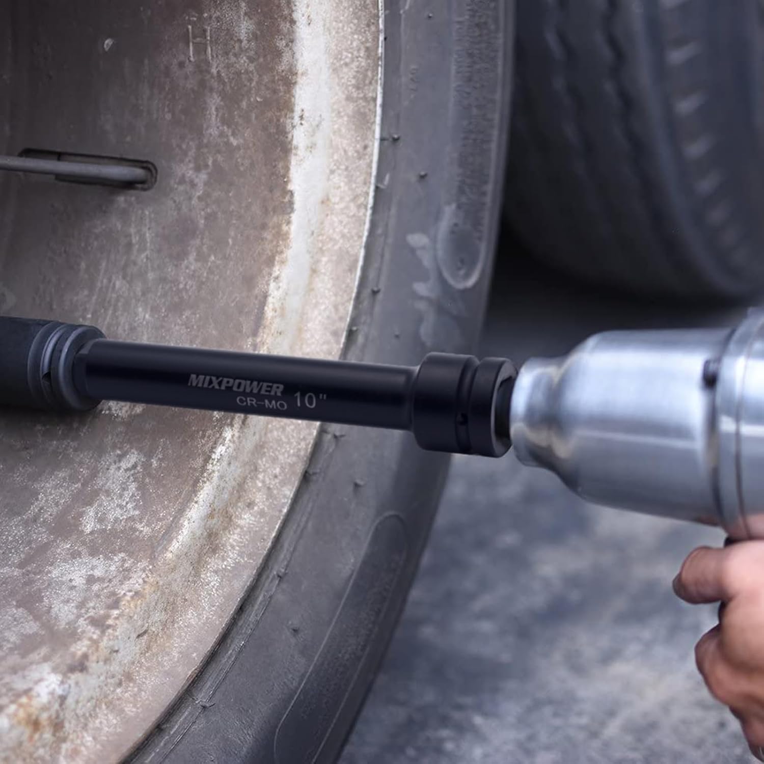 MIXPOWER 1" Drive by 6", 10" Impact Socket Extension Bar, Chrome Molybdenum Steel, 6", 10" ext. bar.