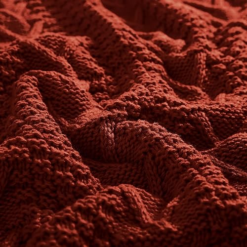 Miniatura 7 de Aormenzy Manta de punto (50 x 60 pulgadas) y 2 fundas de almohada (18 x 18 pulgadas), juego de 3 mantas decorativas para sofá, cama, sala de estar