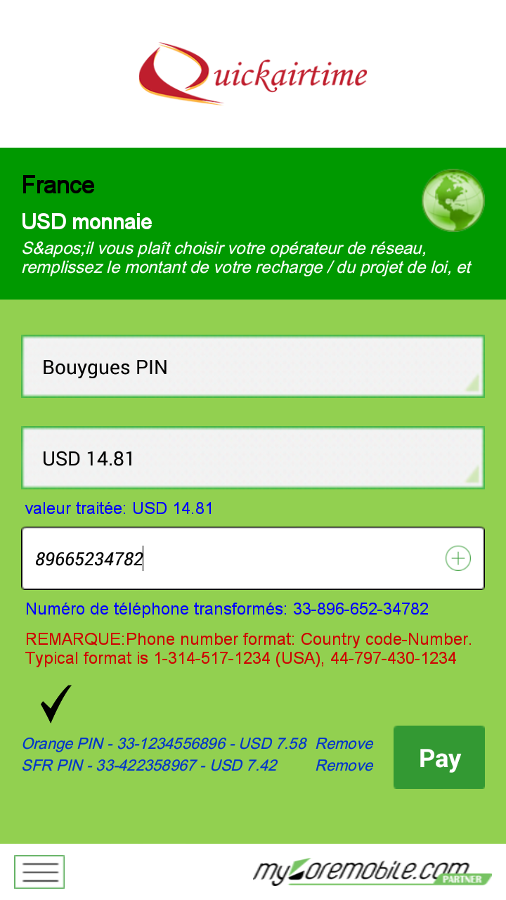 Quick Airtime App on the Amazon Appstore