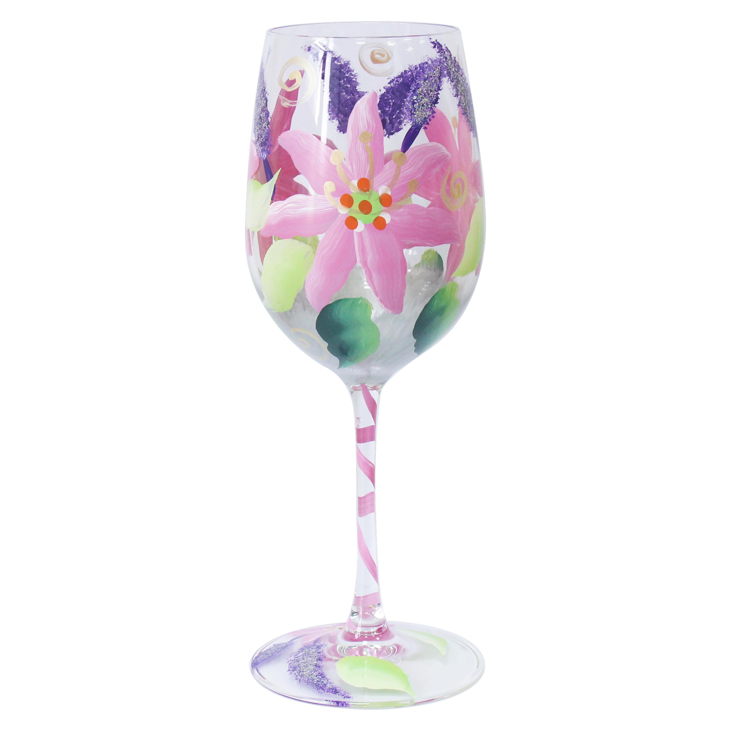 Lesser & Pavey Lynsey Johnstone Hand Painted Wine GlassLillies from B&Q