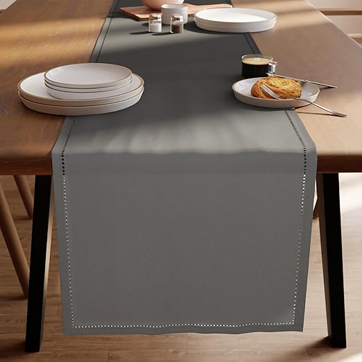 Amazon.com: Encasa Homes 100% Cotton Hemstitched Table Runner for 8 ...
