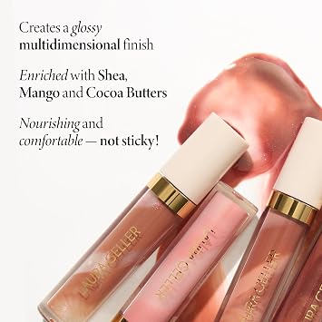 LAURA GELLER NEW YORK Italian Marble Glossy Lip Tint - Moisturizing Lip Gloss - Enriched with Shea, Mango and Cocoa Butters (02 Rose Spritz)