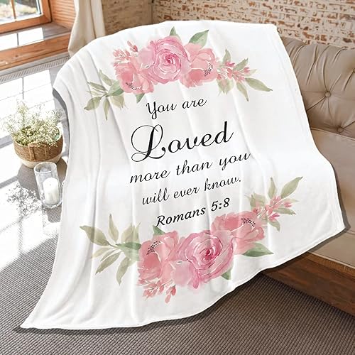 Manta de versículo bíblico de amor suave y ligera, manta de felpa para habitación, cama, sofá o sillón, 60 x 50 pulgadas, tamaño mediano para niños