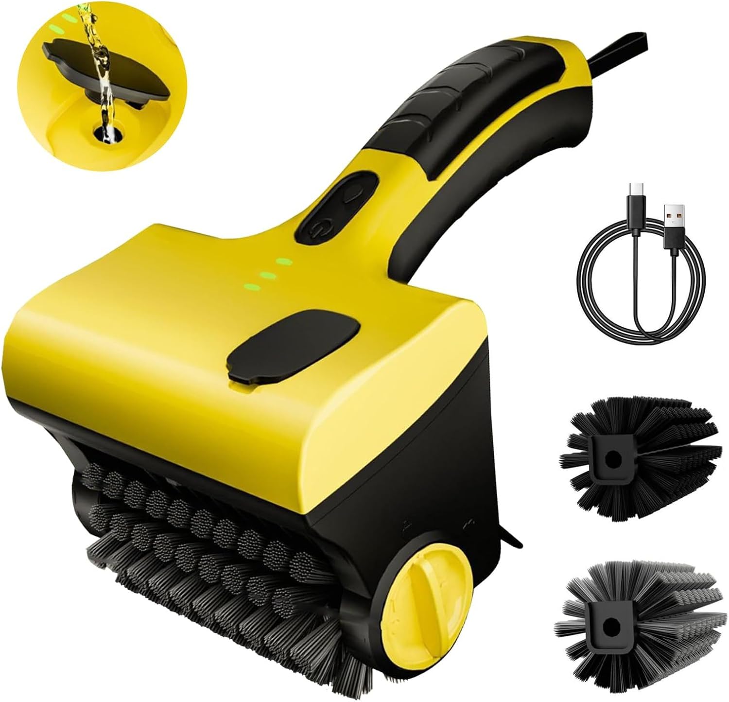 Electric Grill Brush,Cordless Brush,Electric Stainless Steel,360° Rotating Cleaner Heads with Liquid Box, Automatic BBQ Brushes for Kitchen,Outdoor