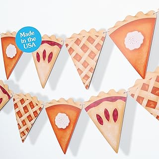Big Dot of Happiness Holiday Pie Garland Banner, Thanksgiving Party Decorations, Friendsgiving Party Banner, Thanksgiving Pie Banner, 15 Feet of Cord, 15 Shaped Pies