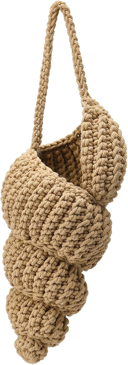 Handwoven Seashell Bag Shell Purse Women 12'' Crochet Summer Beach Bag Boho Clutch Purses Crossbody Unique Handle 2026