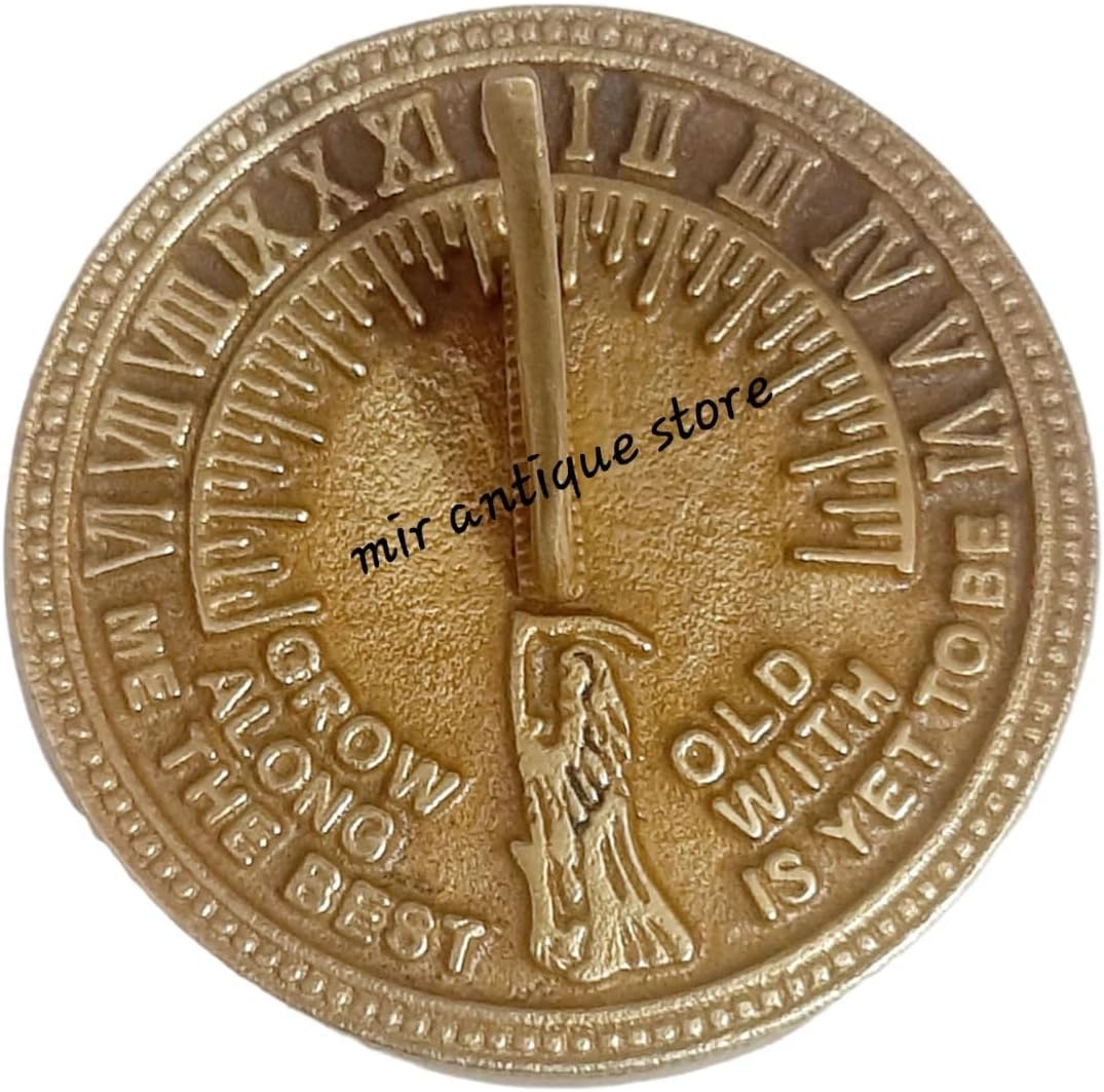 4'' Grow Old Garden Sundial Clock Charming Outdoor Timepiece for Yard and Garden Elegant Home Decor Accent for Outdoor Spaces