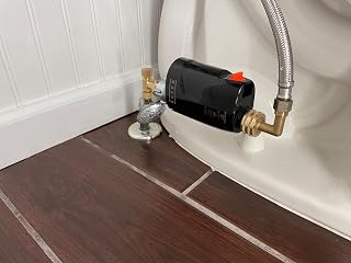 E-Water Block BLE Toilet Leak Shutoff Kit, Horizontal Install – Smart Bluetooth Detection for Running Toilets, Supply Line Failures & Silent Leaks. Real-Time Flow Analytics. 3/8" Connections Included