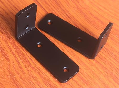 Miniatura 81 de Paquete de 4 soportes en L para estante, 8 pulg. largo x 6 pulg. alto x 1.5 pulg. ancho, grosor 03/64 pulg., soporte de hierro, metal, industrial