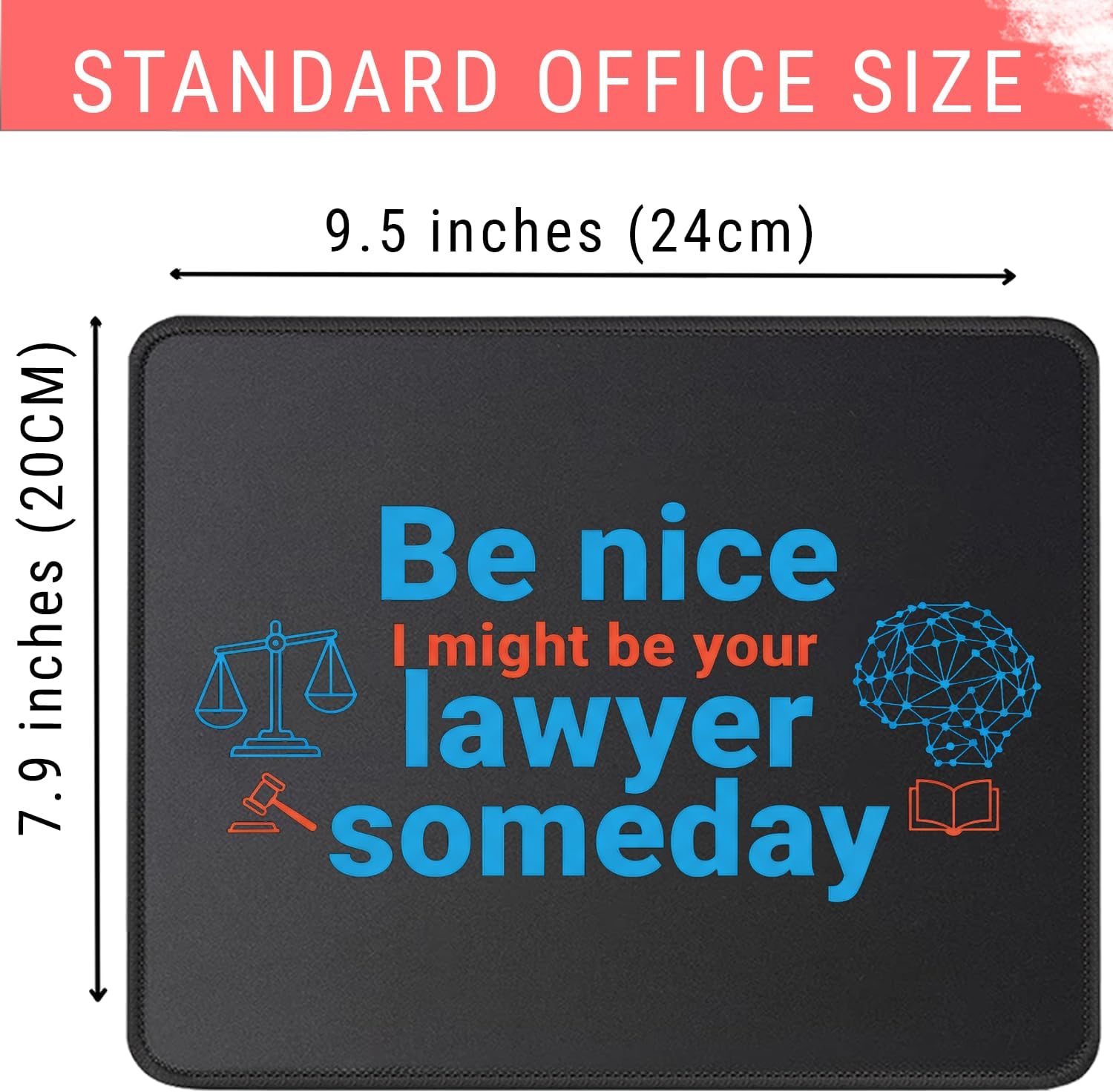Might Your Lawyer Attorney Law Mouse Pad, Attorney Gift, Workstation Setup Mousepad, 2 Pack image 2