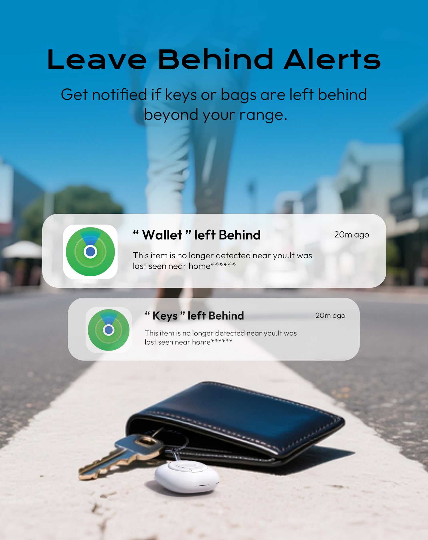 daidora Smart Air Tracker Tag with Apple Find My, Item Finders for Luggage/Keys/Bags, Removable Battery (iOS Only) White in use