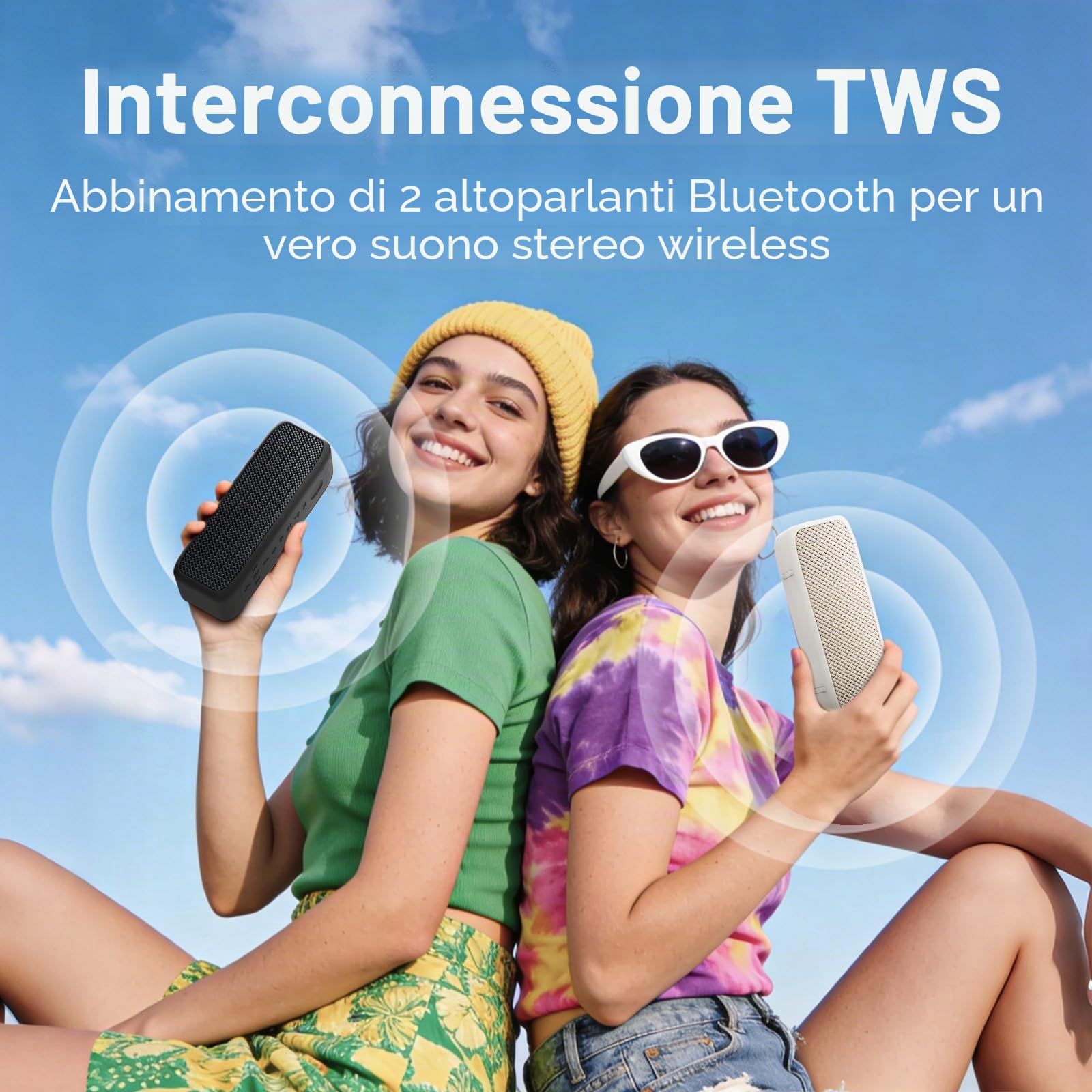 NOBIS Cassa Bluetooth 20W, Speaker Bluetooth Portatile Impermeabile IP68, Bluetooth 6.0, 24h di riproduzione, Supporto Assistente Vocale, TWS Stereo, Slot TF & AUX, per Casa e Esterno