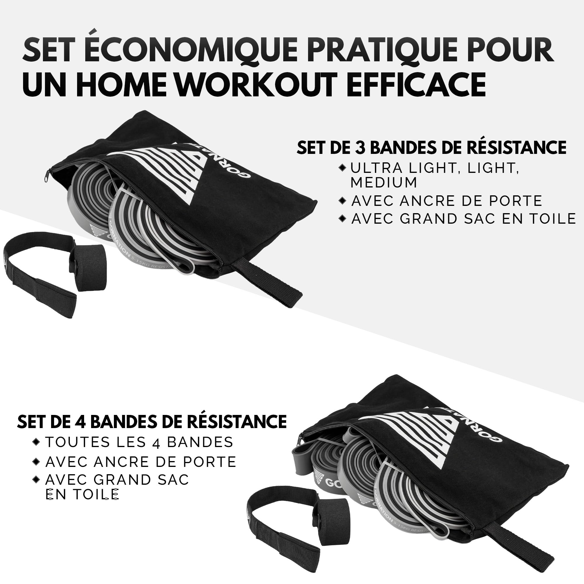 GORNATION Bande de Résistance Élastique, Resistance Band pour Fitness, Crossfitness, Street Workout, Elastique Musculation et Sport à Domicile, Bande de Gym Élastique, Home Workout & Outdoor