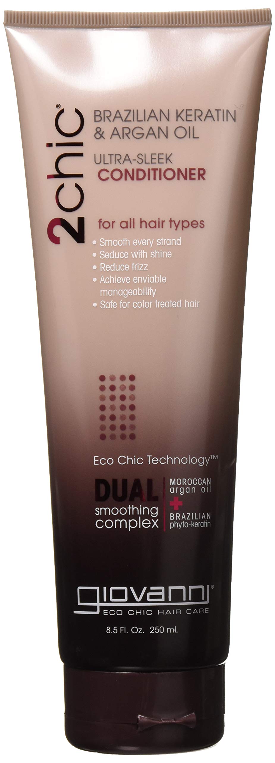 Pack of 12 x Giovanni 2chic Ultra-Sleek Conditioner with Brazilian Keratin and Argan Oil - 8.5 fl oz