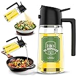 Tekcool Oil Sprayer Bottle For Cooking 500ml 2 in 1 Olive Oil Sprayer and Oil Dispenser Bottle for Kitchen, Glass Oil Bottle with Premium Nozzle, Oil Sprayer for Air Fryer, Salad,BBQ,Roasting