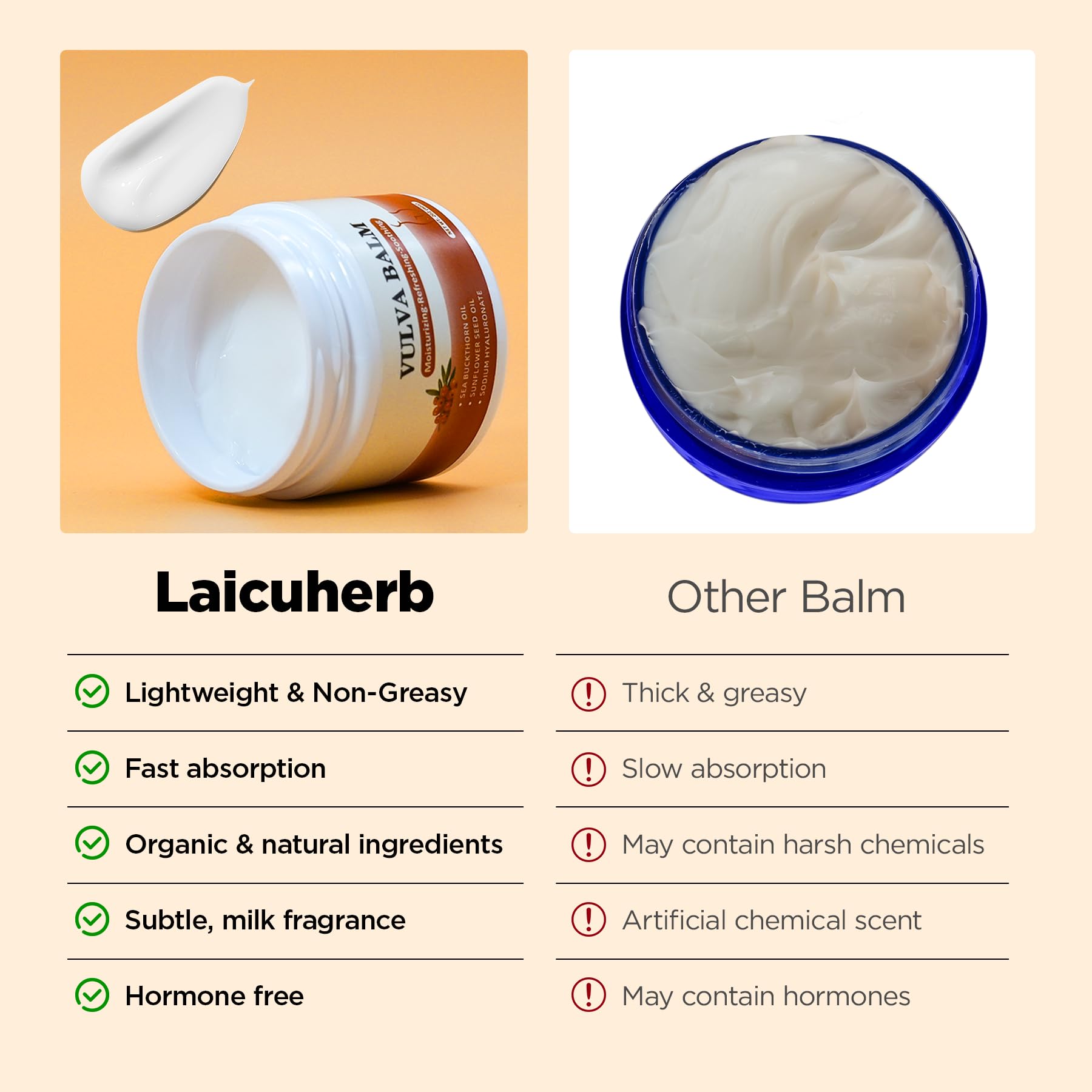Vulva Balm Moisture Cream for Women Vaginal Moisturizer, Helps with Vulva Dryness and Itching, Soothing & Nonsticky Intimate Care Balm Cream for pH and Hormone Balance and Menopause Support