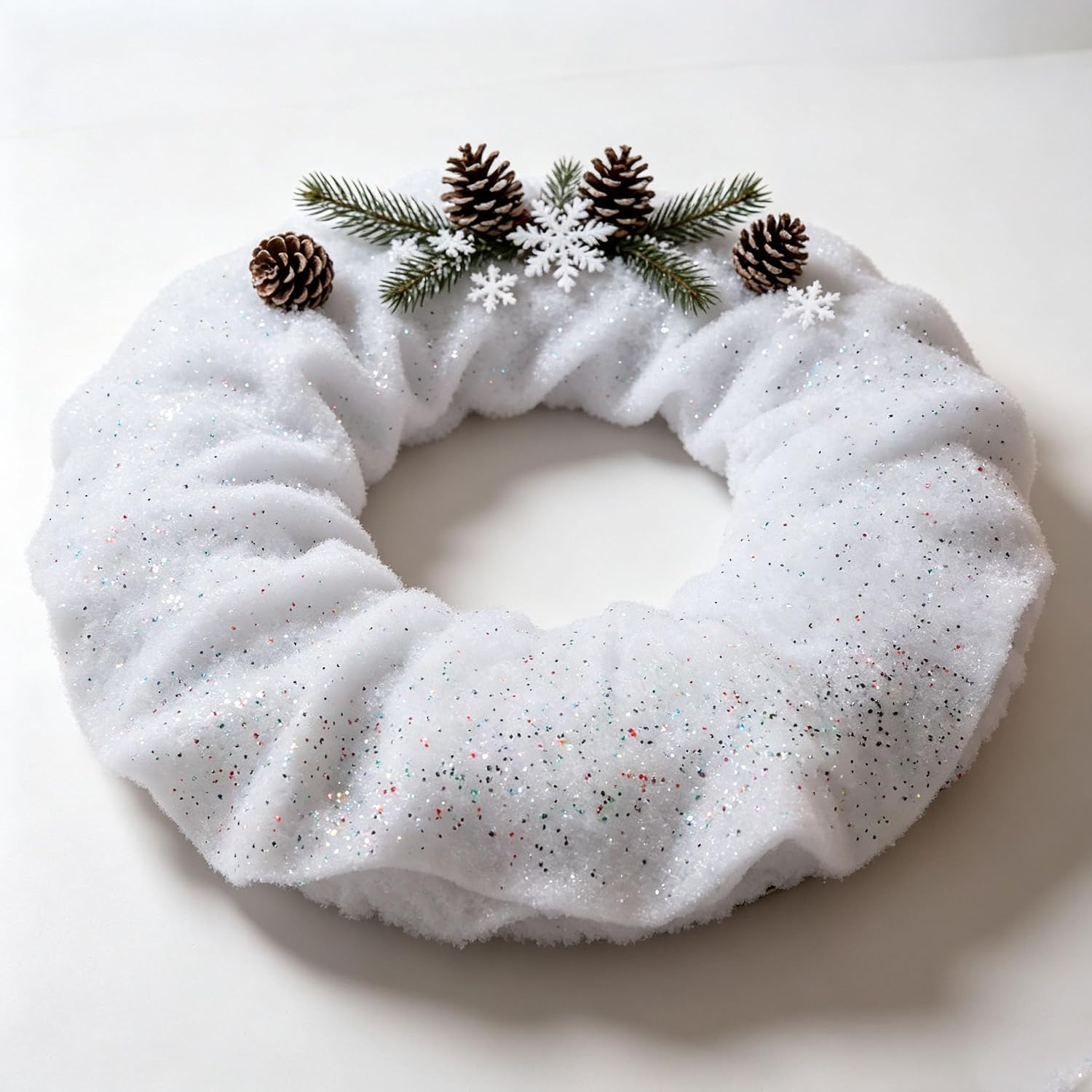 Christmas Fake Snow Blanket,Glitter Artificial Snow for Village Display, Fluffy Tree Base Cover for Winter Wonderland Decorations,47 x 31 Inches
