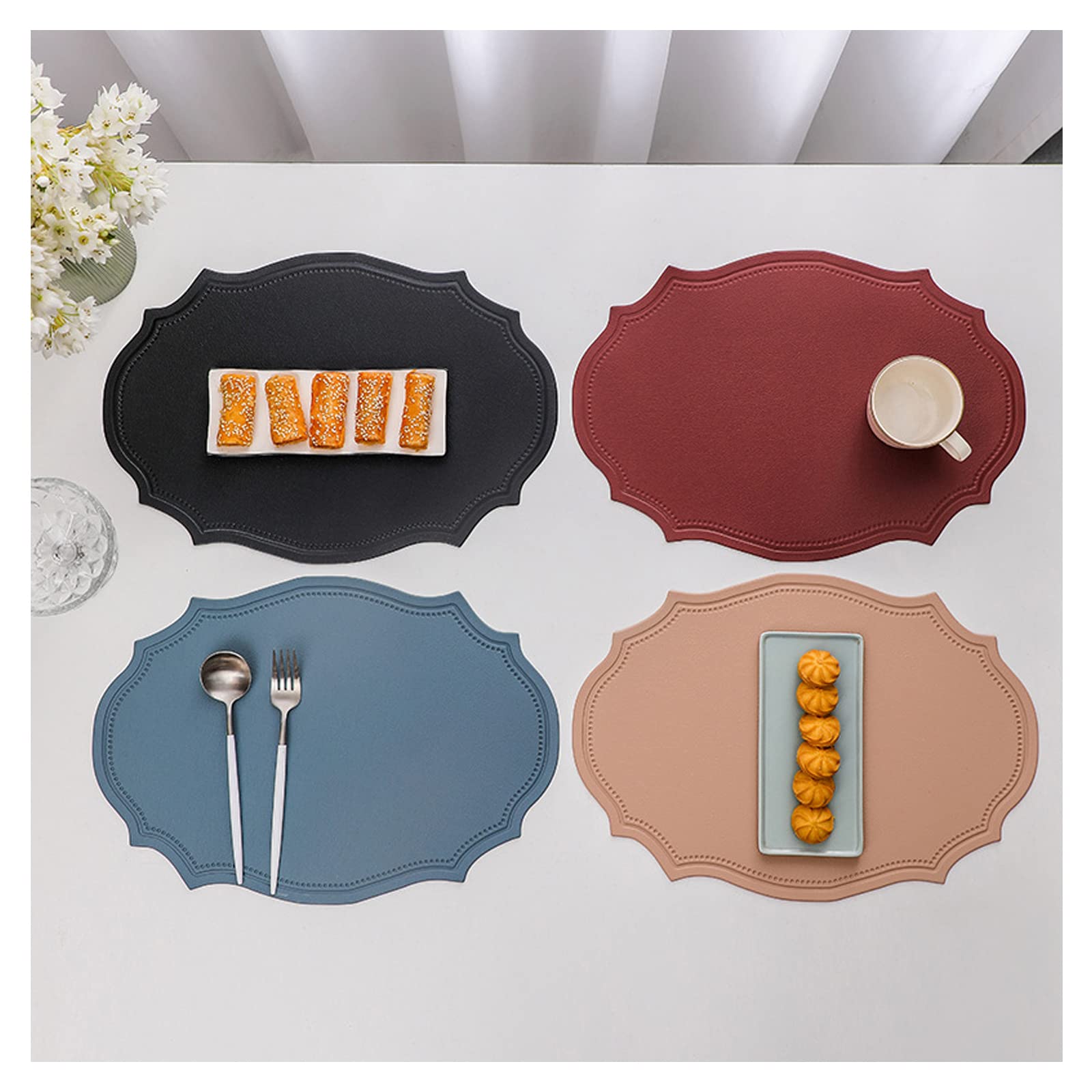 Sets de table de cuisine 43x30 cm lot de 4 lavables pour repas quotidiens