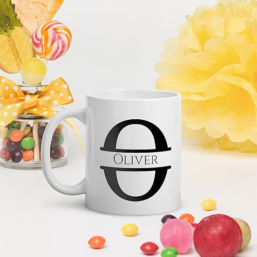 Miniatura 3 de Taza de café personalizada con monograma, letra inicial O personalizada para mujeres, hombres, niñas, niños, papás, mamás amigos, taza de café